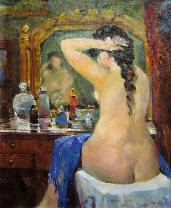 镜子前的女人