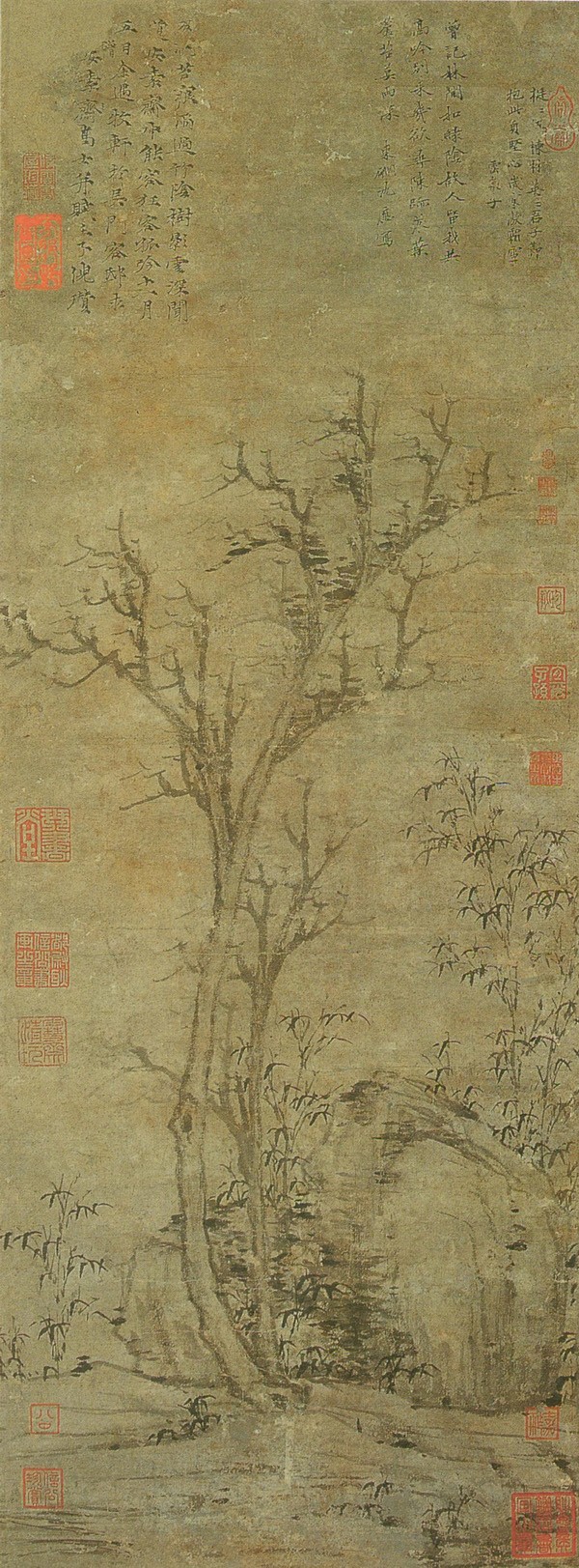 苔痕树影图轴