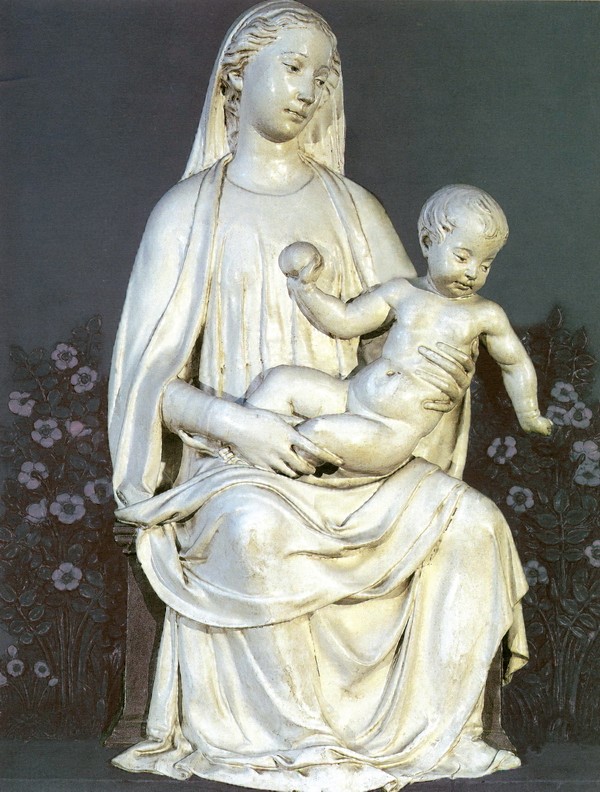 圣母与孩子在玫瑰园中