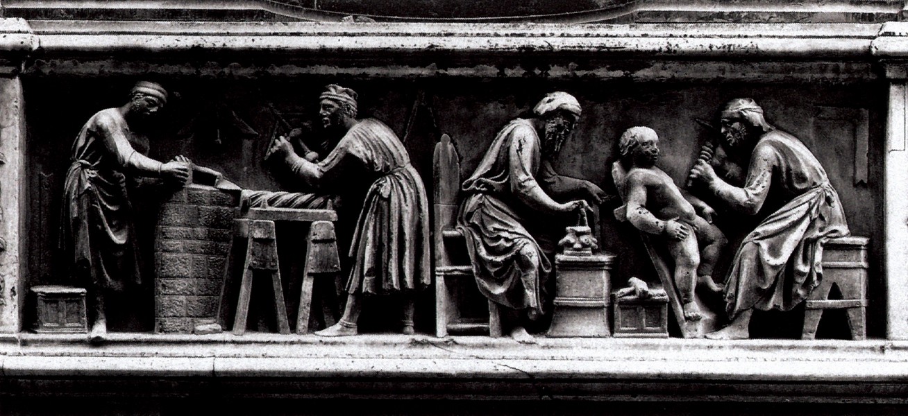 奥桑米切尔的四圣人局部: 四圣人下神龛浮雕