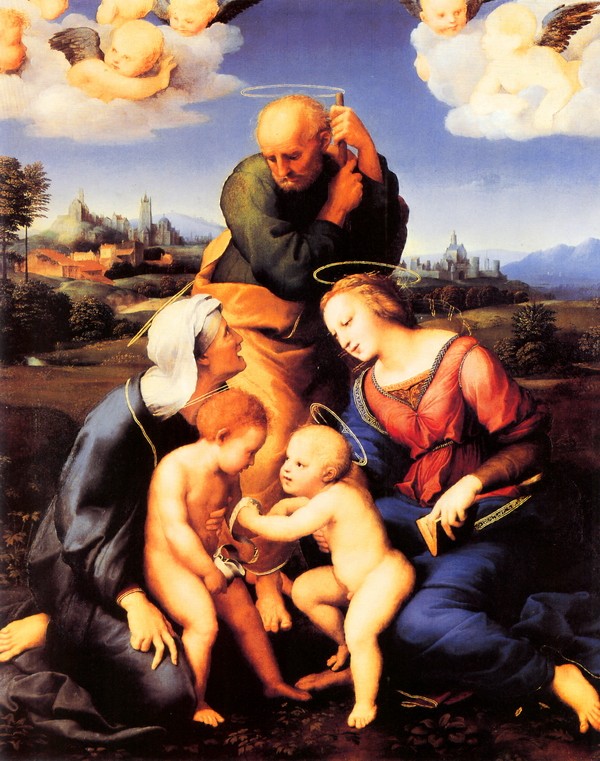 同圣伊莉萨白和约翰在一起的圣母子