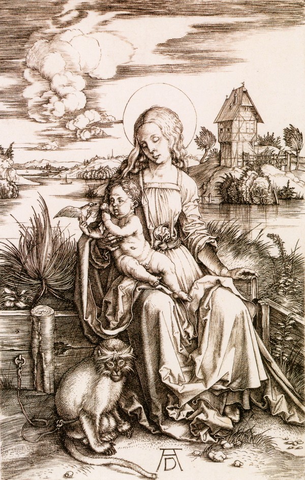 圣母玛利亚和长尾猴