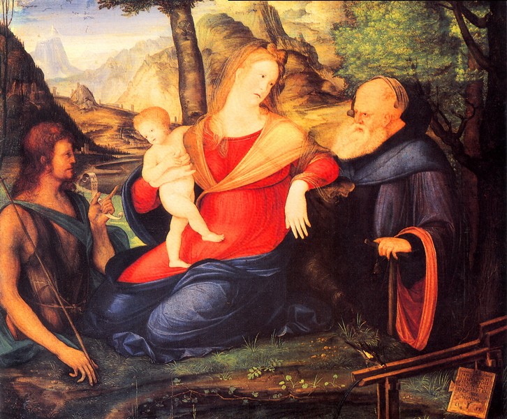 圣约翰和圣安东尼院长之间的圣母子
