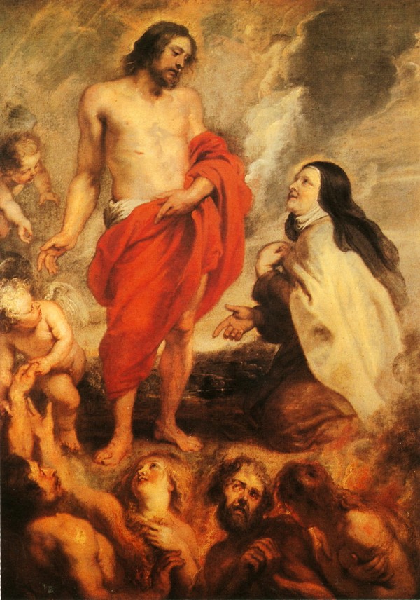 圣泰瑞莎在基督的仲裁下从炼狱救出门多萨人
