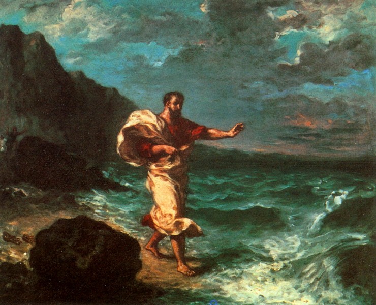 狄摩西尼斯踏着海浪演说