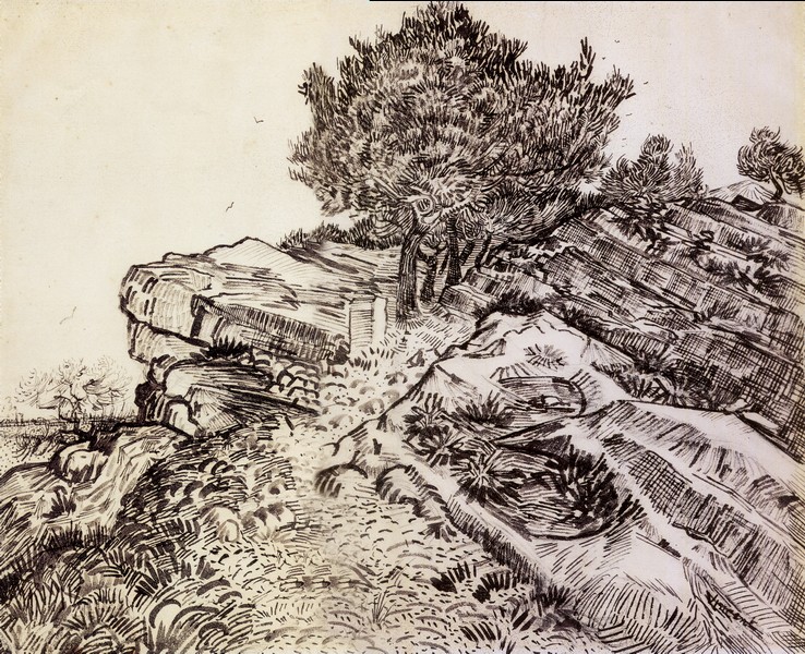 蒙马儒尔的岩石和松树