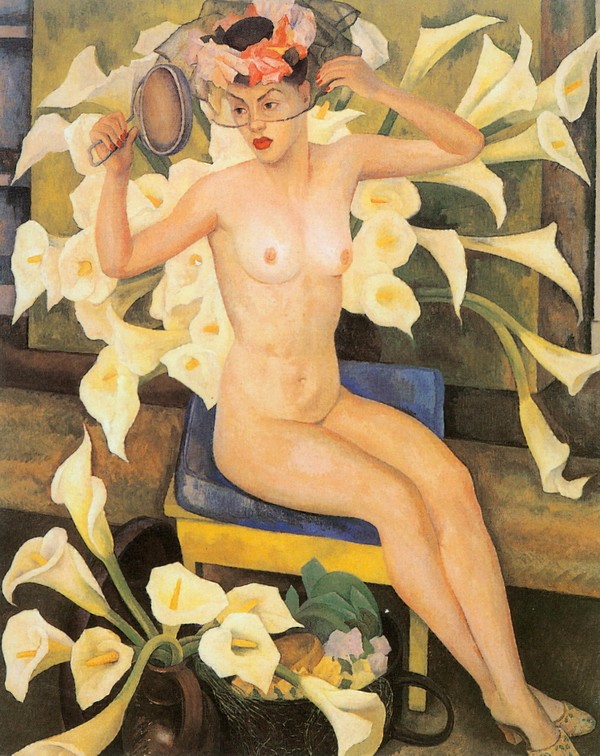 裸女与花