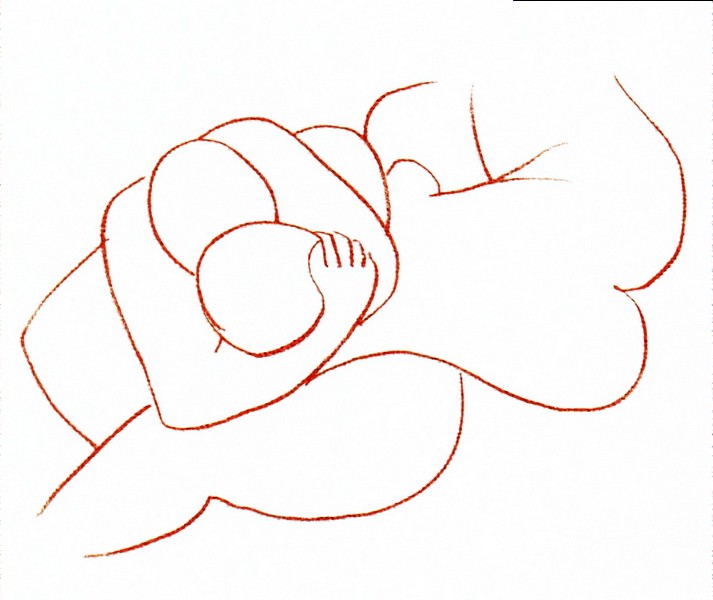 拥抱 (为罗萨德的《爱情诗集》所作的插图)