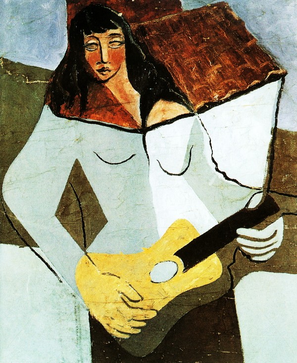 弹吉他的女子