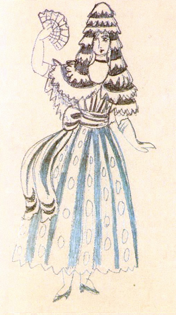 芭蕾舞剧《三角帽》服装设计: 一个女人