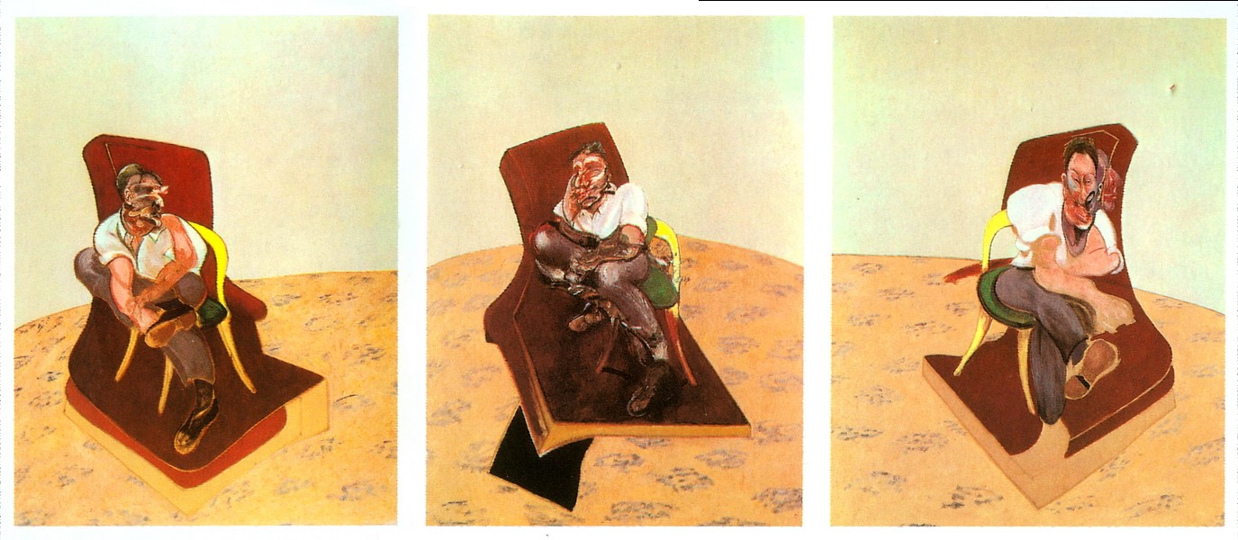 三幅卢西昂·弗洛伊德画像的习作 (三联画)