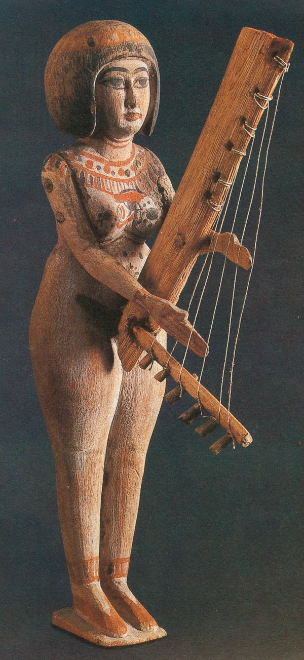 弹奏竖琴 (HARP)的女性小雕像